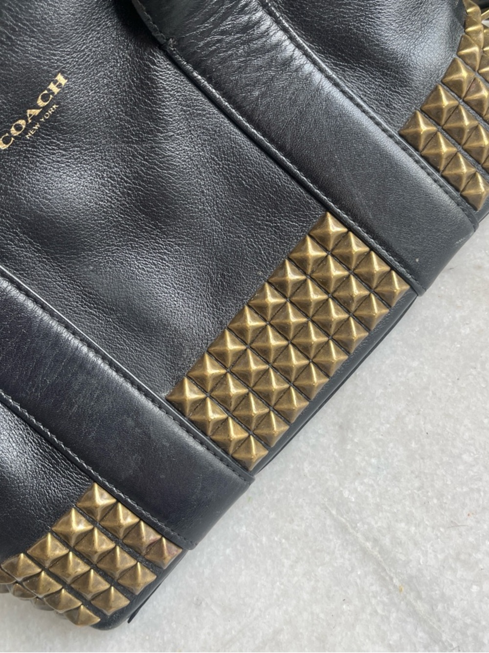 2014 Coach Black Mini Bleecker Preston Studded Leather - Picture 3 of 9